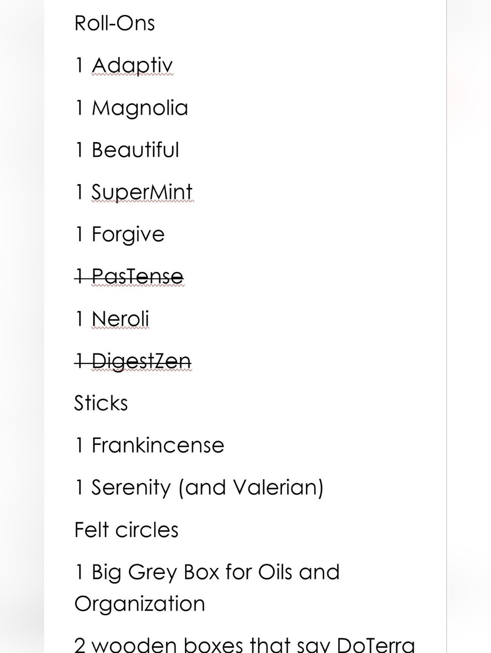 Doterra's Oils List
